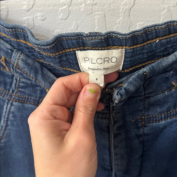 Anthropologie Pilcro High Rise Cargo Jogger Denim Knit Stretchy Jeans Smal - Picture 9 of 12